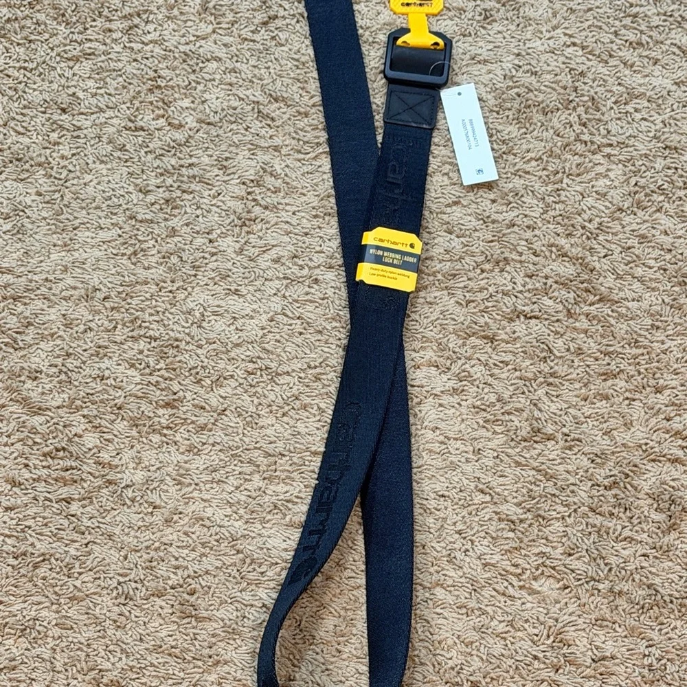 Carhartt Ladder Lock Belt Men’s L Black Nylon Webbing Low Profile Buckle 36-38